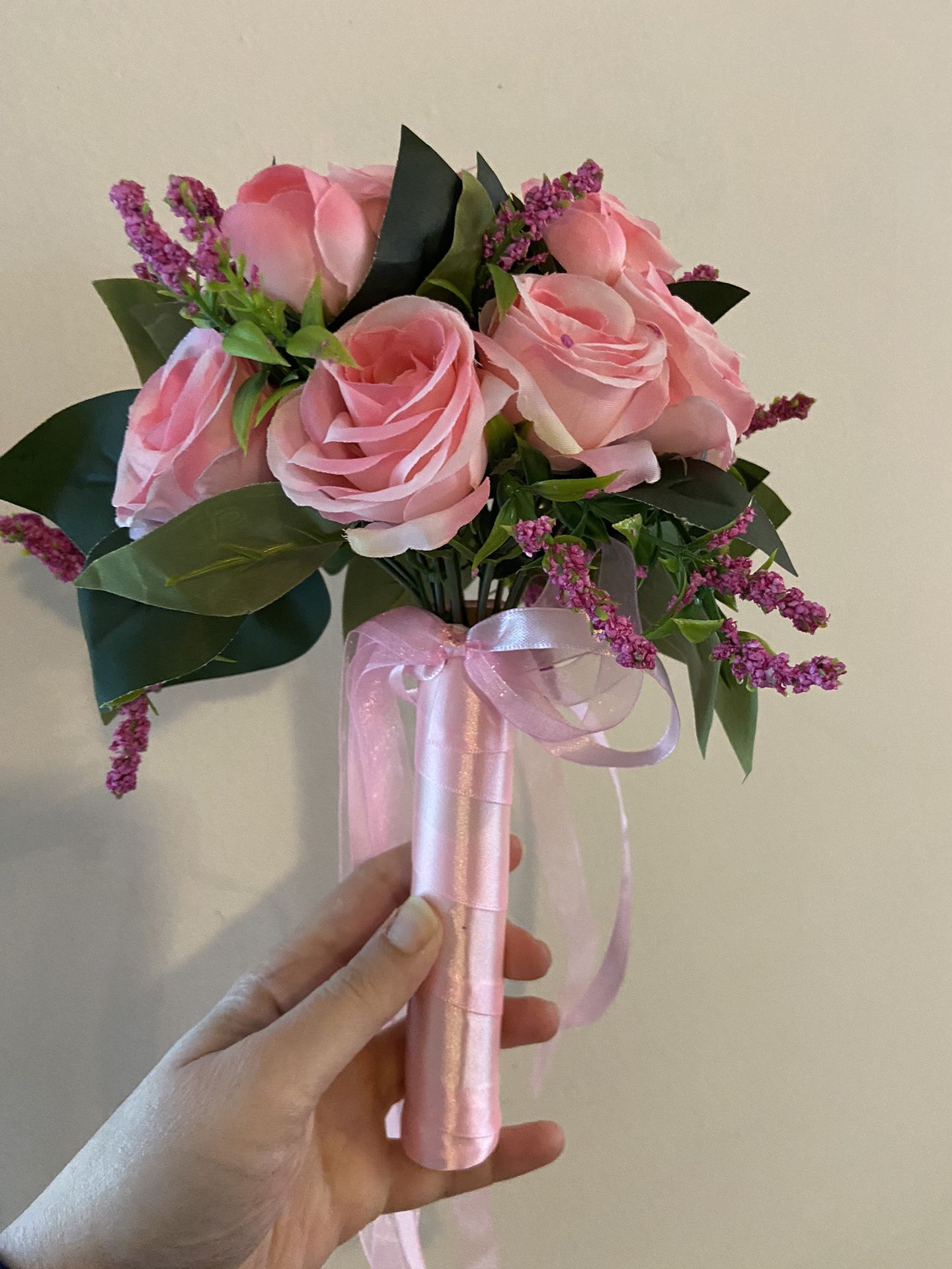 Pink Artificial holding Flowers Bouquet Rose For Wedding Artificial Flowers Suit Wedding Bride Holding Bridesmade   Message me if you are interested i