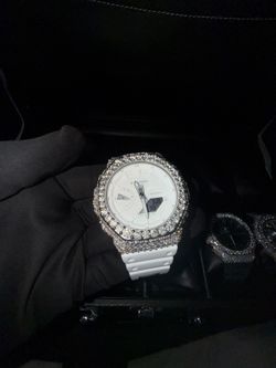 Iced out moissanite gshock