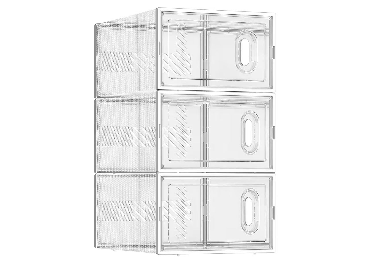 18 Pack Stackable Shoe Storage Boxes (X-Large, White)
