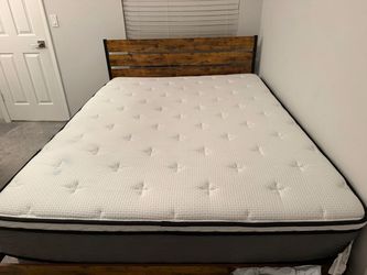 Queen Bed Frame with Mattress