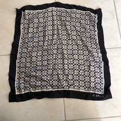 Coach Silk Black Logo Square Scarf - Tag Attached