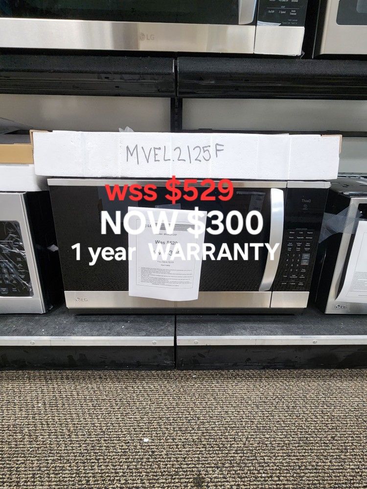 2.1 Cu.ft 30 In Width Print Proof Stainless Steel 1,050 WATT Smart Over The Range Microwave With External Vent 2.0