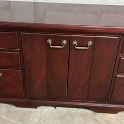 66”wx18”dx31”h Super Heavy, Solid Wood, Burgundy, Color Dresser