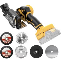 Cordless Cut Off Tool Compatible With DeWalt 20V MAX Battery 3" Brushless Mini Circular Saw with Blades,19000RPM,Removable Dust Cover for 