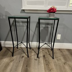 2 Glass End Tables 