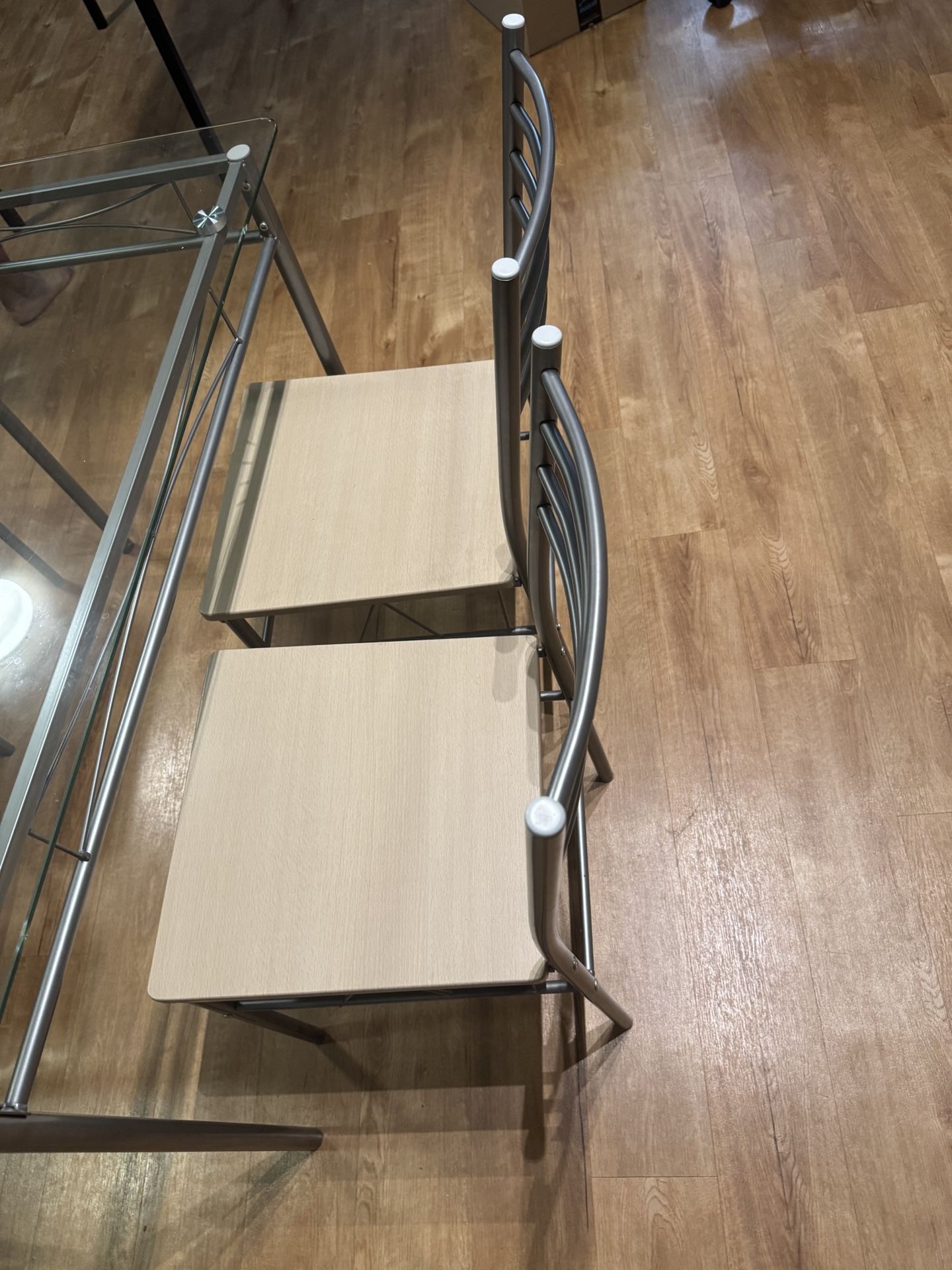 Glass Top Dining Table Set With 4 Chairs