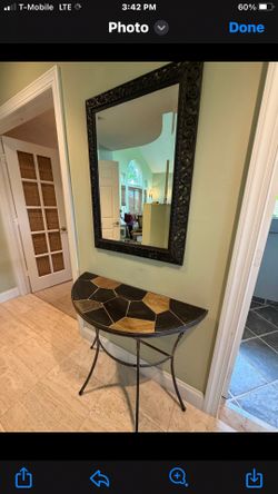 Console table and mirror