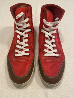 Nylon Gucci Red High Tops