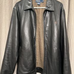 Vintage Leather Polo Jacket 