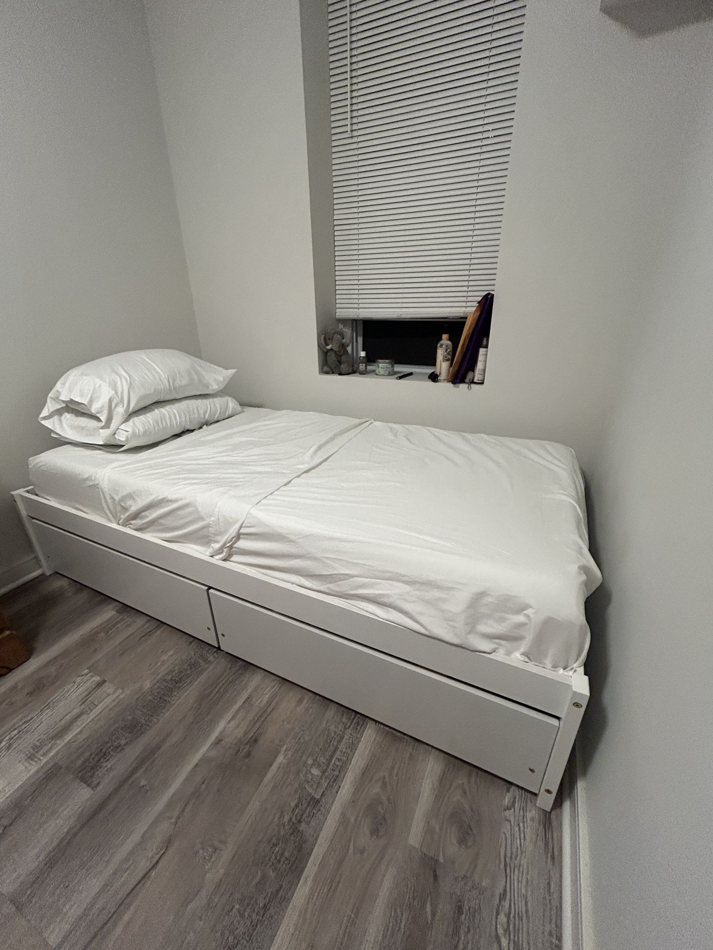 Single Bed frame with Shelves and Box