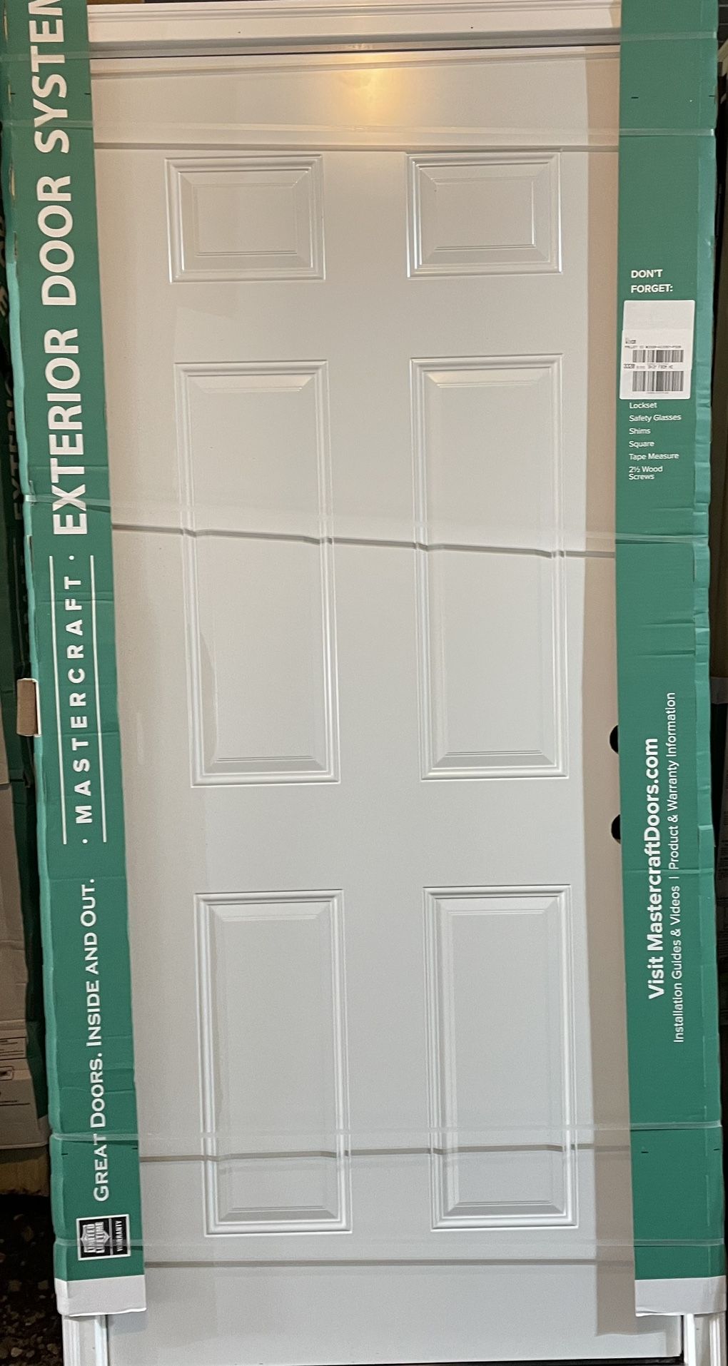 New 36x80 Steel Exterior Door 6 Panel Out Swing