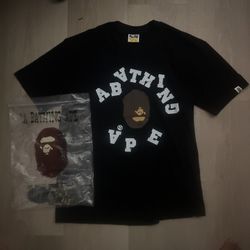 Black Bape Tee Shirt Brand New Size xL Fits Like An Large