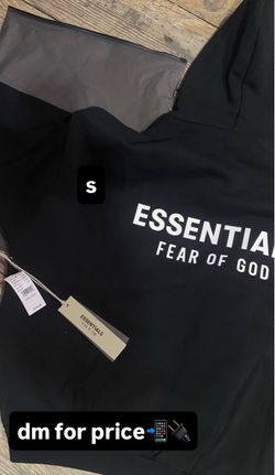 Fear of God Essentials Black Hoodie Size XS