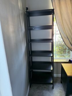 Tall Black Ladder Bookshelf 6-Tier