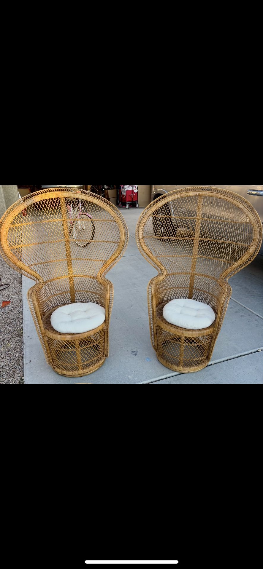 Two Vintage Peacock chairs