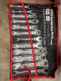 Flex head Ratcheting flare nut wrench set