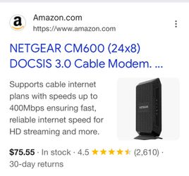 Netgear CM600 Cable Modem