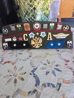 Great deal RUSSIAN  OFFICER  HAT WITH ALL THE PINS