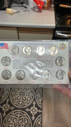 United States Wartime Silver Nickels Complete Set