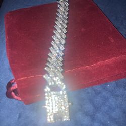 Sterling silver Cuban Bracelet Moissanite 