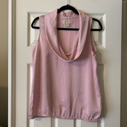 Michael Kors Sleeveless Light Pink Cowl Neck Top