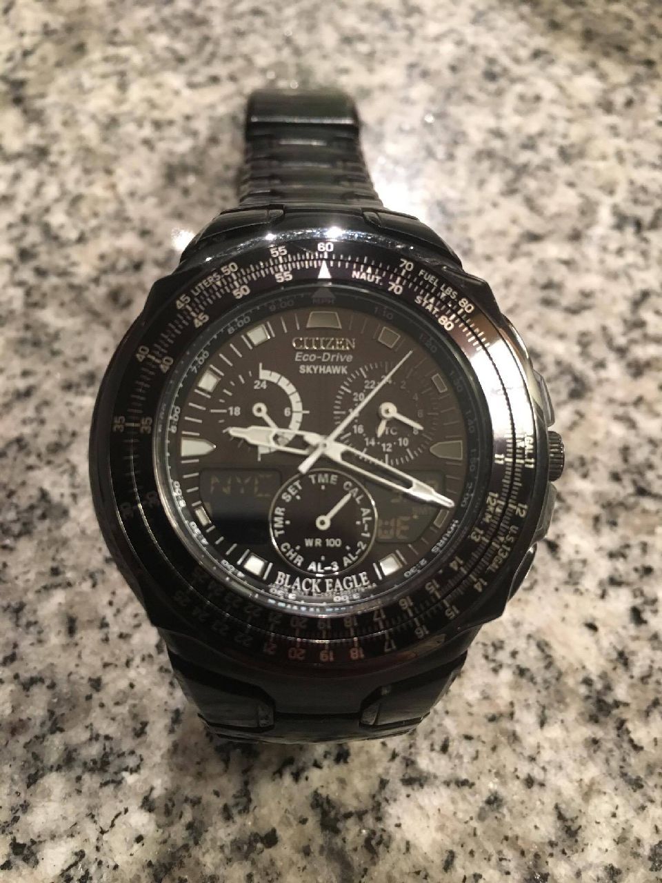 Citizen eco drive black clearance eagle