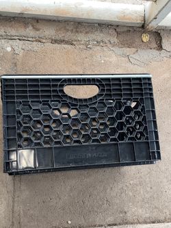 Black With Silver Plastic Milk Crates Tools