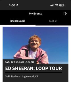 Ed Sheeran tickets for August 8th