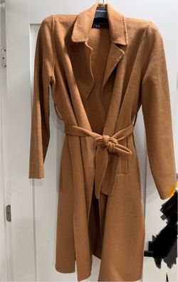 Zara Camel Belted Wool Coat
