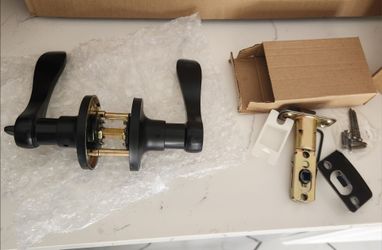 Matte Black Door Lever Handle Set
