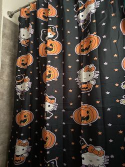 Halloween Hello Kitty shower curtain
