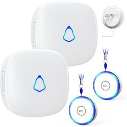 Caregiver Pager Wireless Call Button, Life Alert SOS for Monitoring Elderly Assistance Products Emergency Bell Panic Button Nurse Calling for Seniors 