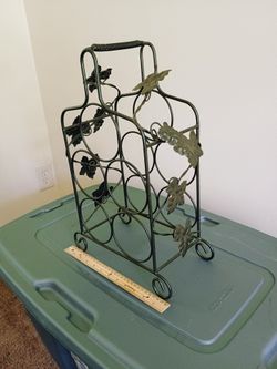 Wine Rack With Grape Leaf Decor