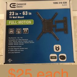 Commercial Electric Full Motion Wall Mount for 23 in. to 63 in. TVs 