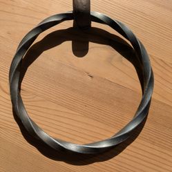 Vintage Wrought Iron And Brass Towel Ring