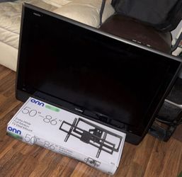 Sharp AQUOS TV with ONN Full Motion Wall Mount