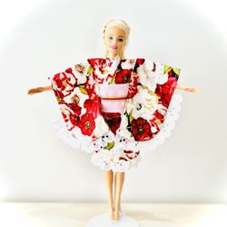 Barbie Clothes / Fashion Doll Dress / Japanese Kimono 