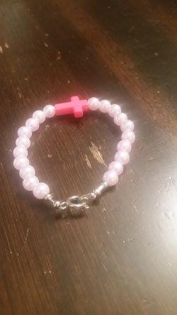 Pink cross bracelet