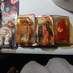 Lot Of 4 Mcdonalds Teenie Beanie Babys Including Rare Error Glory
