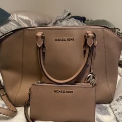 Michael Kors Brown Bag and Matching Wallet