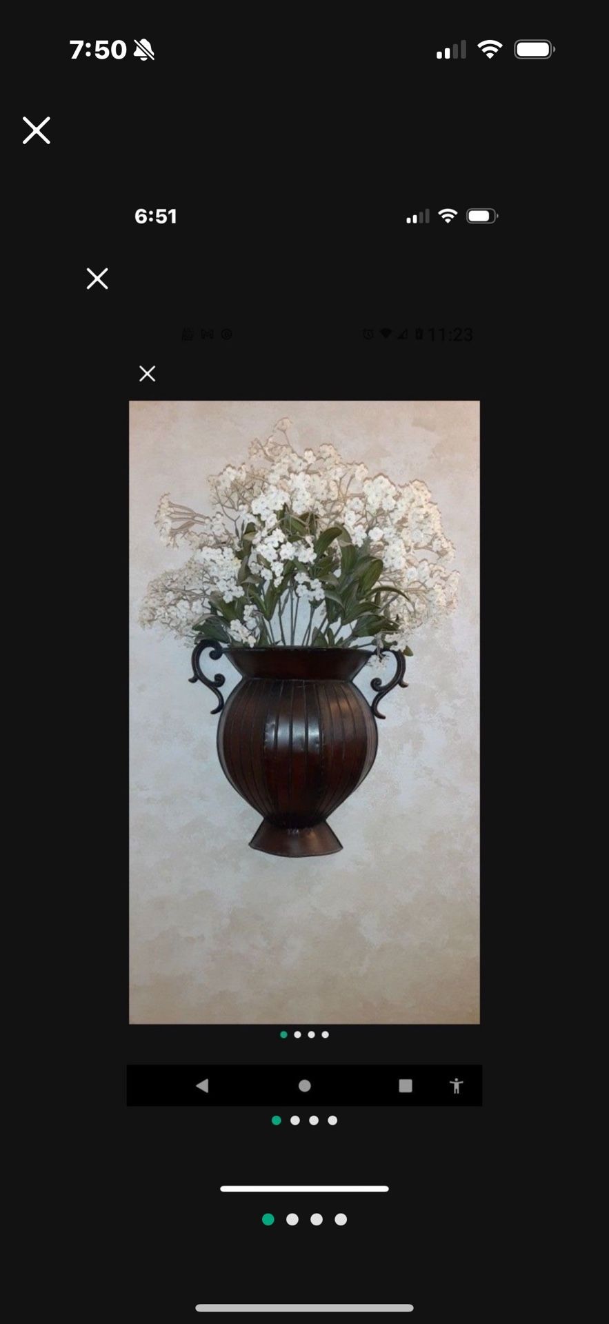 3D Hanging Flower Vase Display. 11 Inches tall. Flowers Not Included