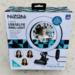 NiZoni 3 Mode USB Selfie Ring LED Light Live Conference 