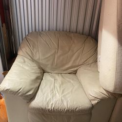 Vintage Italian Leather Sofa Chair 