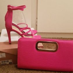 FROM CALL IT SPRING: PINK SMALL PURSE & PINK HEELS SIZE 8.5 ASKING FOR $40 BUT TAKING ALL OFFERS