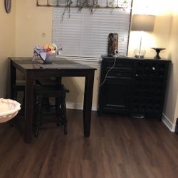 Wood Cabinet With Wine Rack 