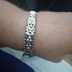 Stiff Sterling Silver Bangle Bracelet 