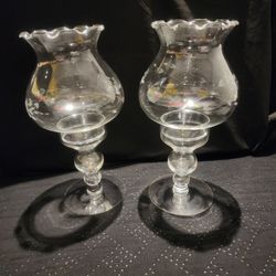 Princess House Heritage Crystal Hurricane Candle Lamp. 