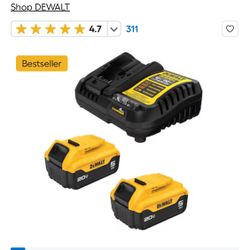 DeWalt Batteries 2 Pack With Charger 