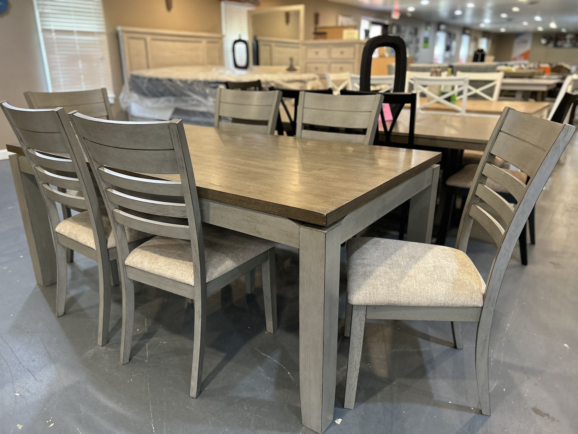 New 7pc Dining Table Set 