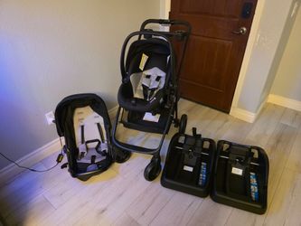Safety 1st Smooth Ride Travel System Stroller and Car Seat AND Extra base